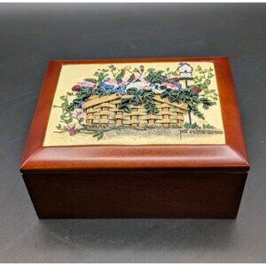 Vtg Gift of Sound Music Jewelry Box Plays Unchained Melody 3D Flower Basket